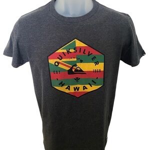 QUIKSILVER Reggae Colored Logo Surf Tee Shirt Men S/P Small Regular Fit